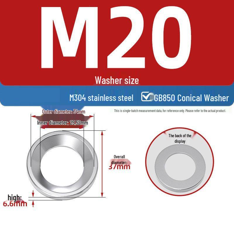 304 Stainless Steel Conical, Spherical, and Concave Convex Washers (M6, M8, M10, M12)