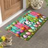 VIKAMA Premium Happy Easter Bunny Egg Tulip Design Door Mat Welcome Mat Rug For Bedroom Carpet For Living Room Home Decor