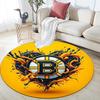 Boston Bruins Round Area Rug,Carpet Rug for Living Room Bedroom Sofa Playroom Decor,Non-slip Floor Mat