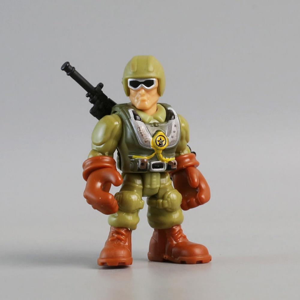 6Pcs/Set Q Version Warrior Elite Force Military Action Figure Toys 8cm Terrorist SWAT Team Soldiers for Children Playing Gift
