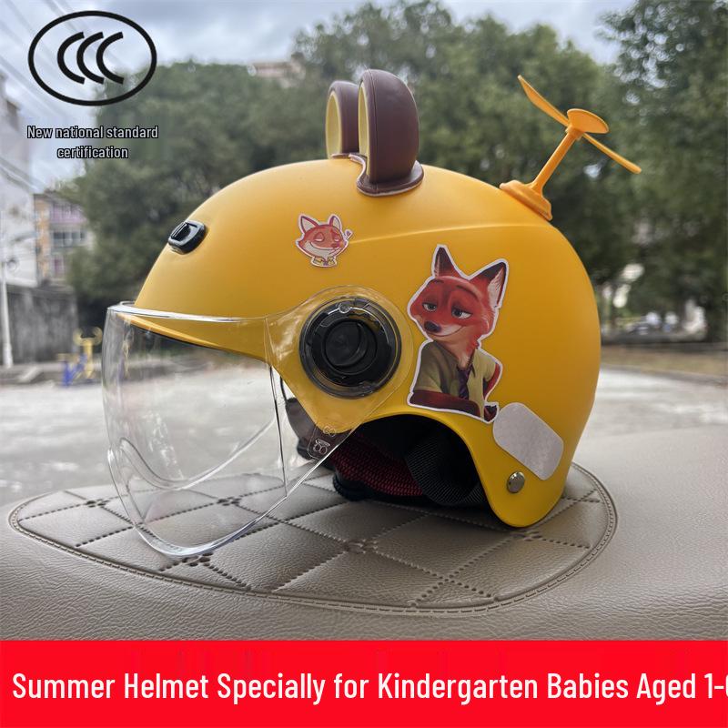 3C Certified Children's Electric Vehicle Helmet: Unisex, Summer Sun Protection, All-Season Safety for Ages 1-6
