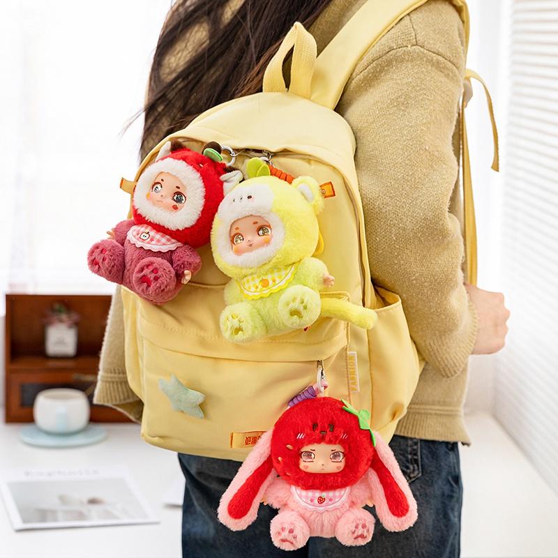 Cute Fruit Sweetheart Party Vinyl Plush Toy Stuffed Doll Strawberry Apple Creative Gifts Bag Pendant