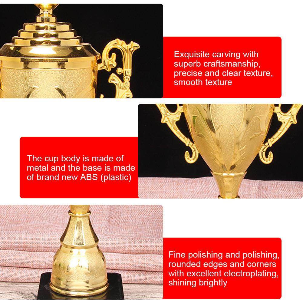 Goldene Plastiktrophäe Goldene Trophäe 8,5 Zoll Basketball Fußball Trophäe mit Deckel Sportwettkampftrophäe für Wettkampfrennen