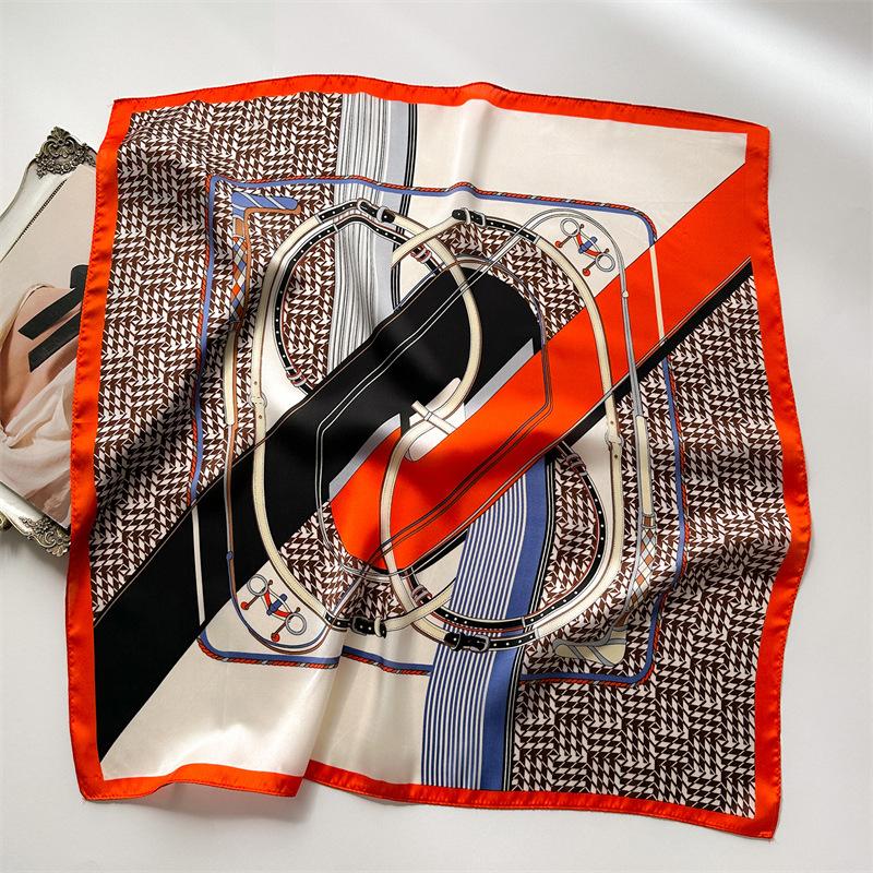 New Print 70*70cm Silk Square Scarf Women Neckerchief Female Headband Foulard Bag Ribbon Hairband Lady Hijab Bandana Scarfs