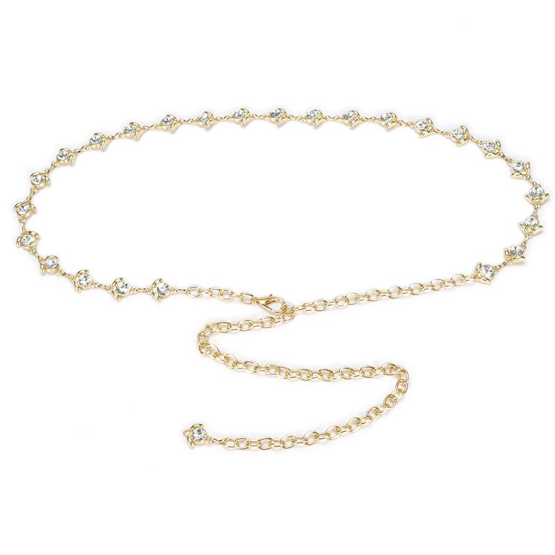 Decorative Waist Chain Female Jewel Inlaid Fine Metal Belt Dress Waist Accessories Skirt Chain