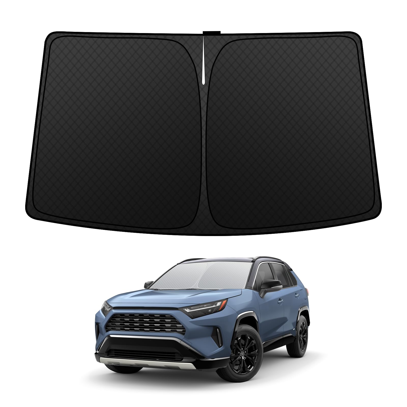 

Toyota RAV4 60 Series Front Windshield Light Blocking and Heat AXAN64 Sun UV Easy Installation and Interior with Storage Bag [Enhanced Version] чёрный