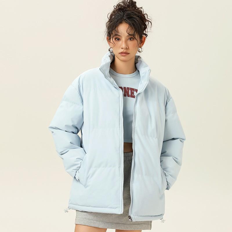 Mens Winter Thick Puffer Jacket Loose Streetwear Casual Warm Coat Solid Color