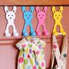 5PCS Rabbit Shape Door Back Hook Multifunctional Nail Free Cartoon Cute Durable Door Back Coat Hook for Household