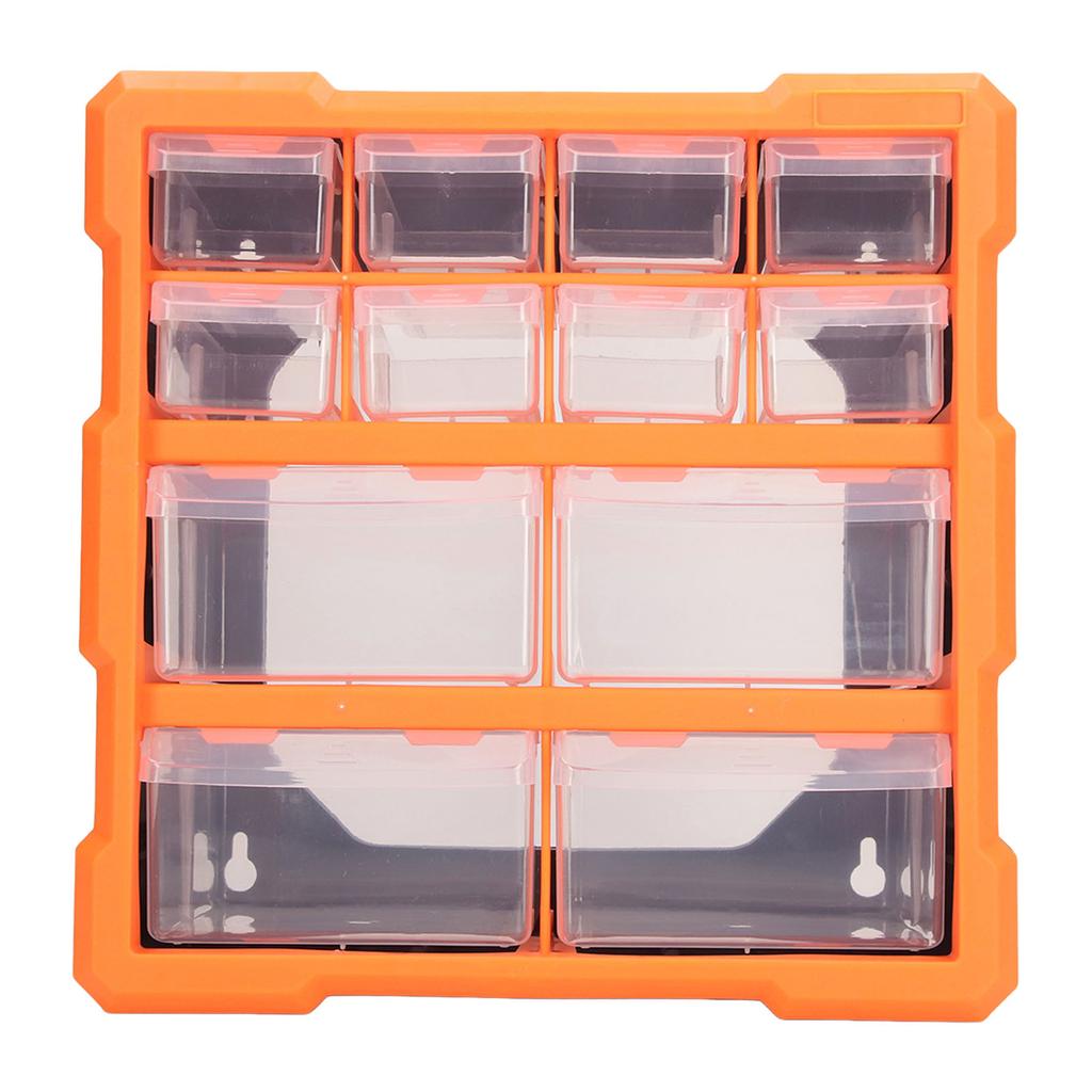 12 Drawer Hardware Organizer Office Stationary Craft Translucent Drawer Workshop Screw Storage Box