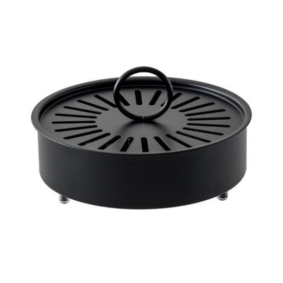 Incense Coil Holder with Handle Cover Portable Indoor Outdoor Camping Fireproof Round Metal Repellent Spiral Incense Burner Ash Catcher Tray