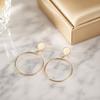 1 Pair Drop Earrings for Women, Large Circle Draped Style Earrings, Small Face Enhancing Earrings for Daily Wear Casual Commuting
