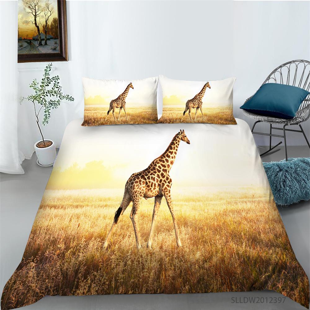 Sada povlaků na přikrývku Sada povlaků na přikrývku Zvířecí styl Sada povlaků na přikrývku z polyesteru Ženy Muži Soupravy postelí pro jeleny jedné velikosti