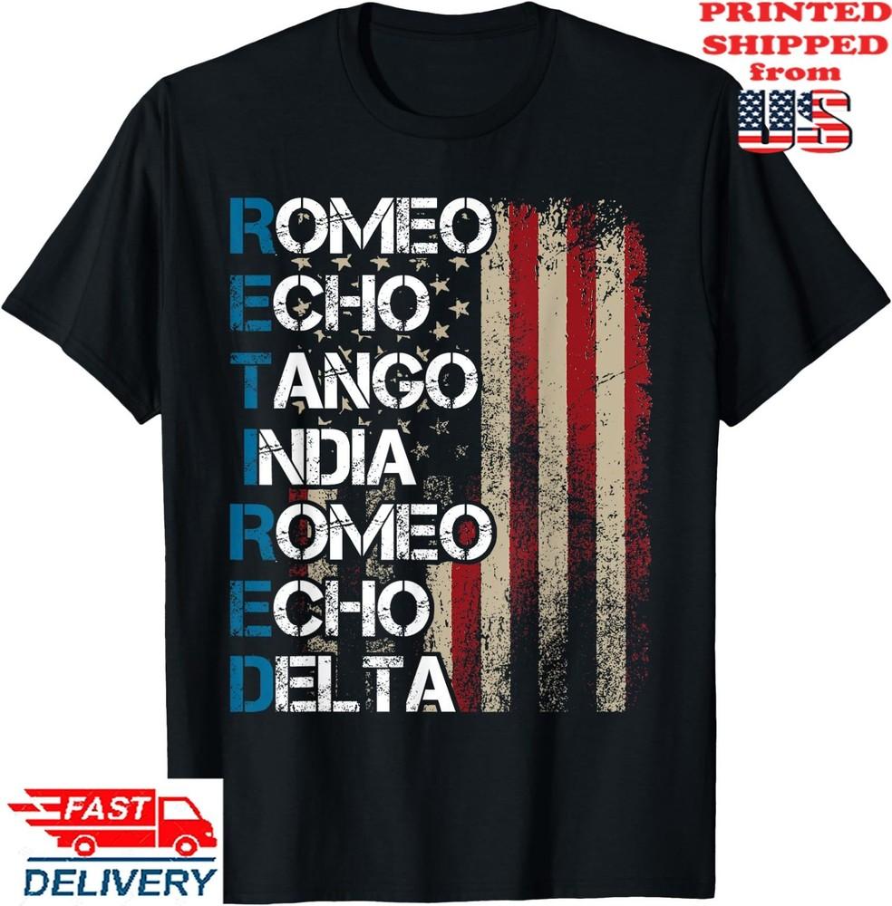 Phonetic Alphabet Retired Veteran Retirement Army Military T-Shirt, Unisex Tee Unisex T-Shirt XL