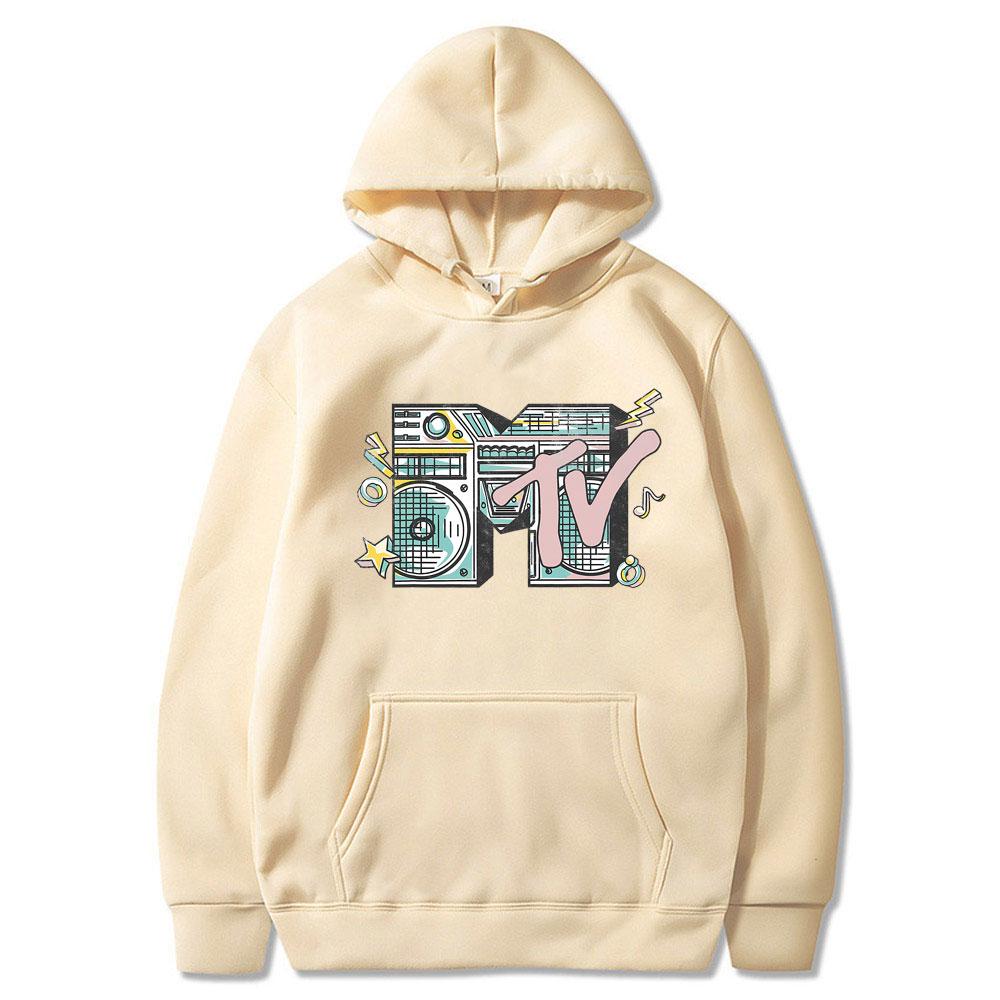 Limited MTV Music Television I Want My Boombox Graphic Hoodie Men Women Casual Vintage Oversized Pullover Men's Cotton Hoodies