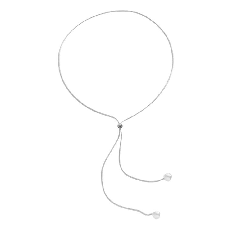 

Стильне довге Y-подібне намисто з перлів, модне намисто Y з імітації перлів, шарм для стильних нарядів та випадків срібний