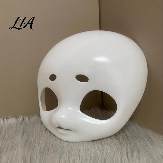 Blank Mask Base DIY Animal for Fursuit, 3D Cosplay White Plastic Head Mask, Furry Therian Halloween Costume Parties