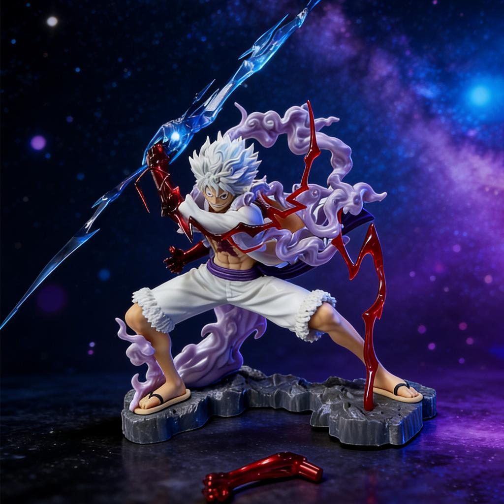 28cm One Piece Figure Sun God Gear 5 Nika Luffy Action Figure GK Thunderbolt Monkey D Luffy Model PVC Collectible Toy