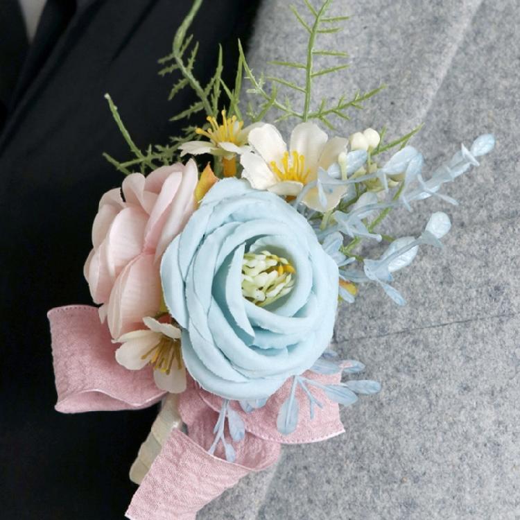 Set of 5 Rose Wedding Boutonniere Set Handmade Corsages Pins for Grooms and Bridals Party Elegant Suit Accessories