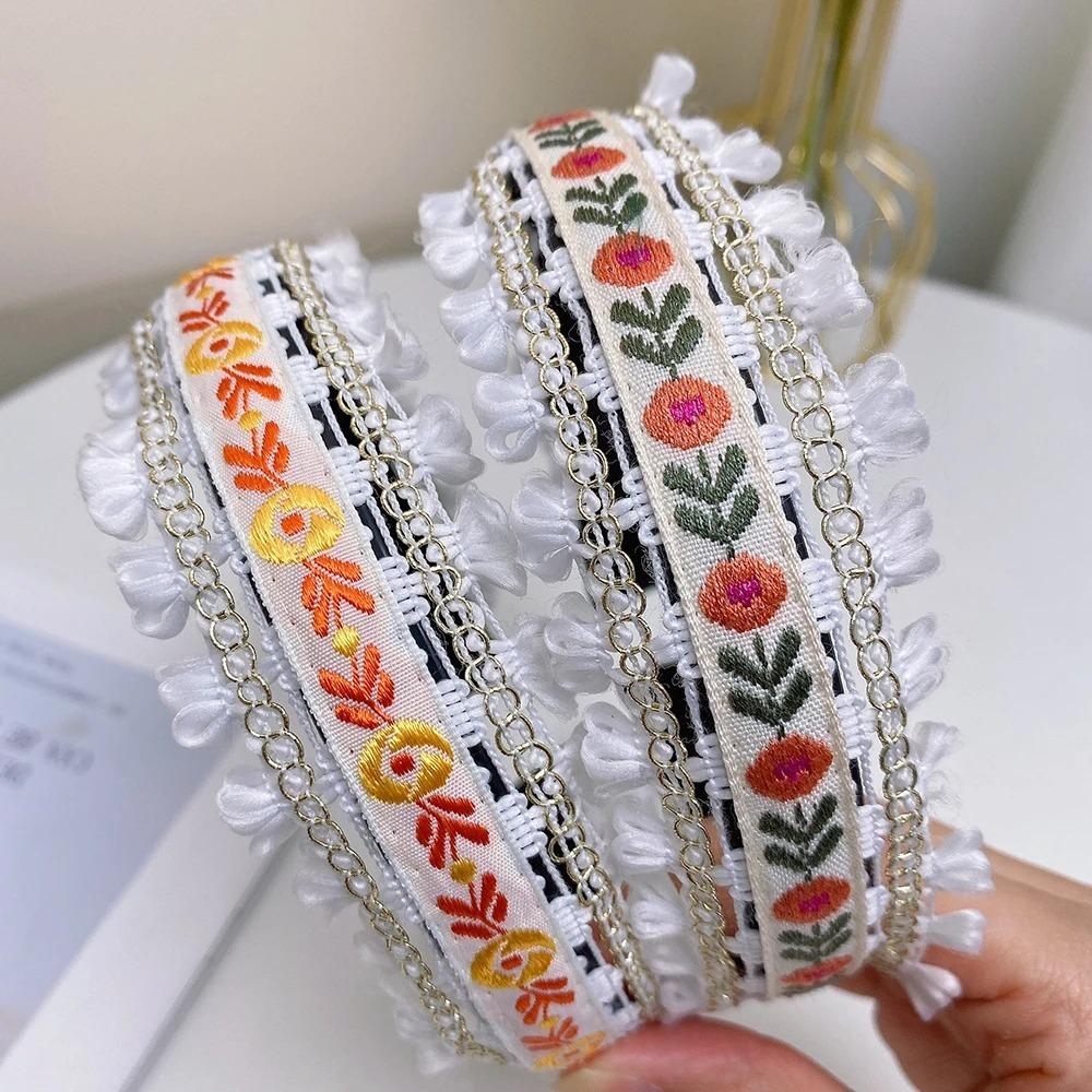 Boho Embroidery Headband Retro Style Headdress New Head Hoop  Women Girls