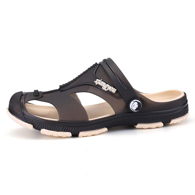 2024 Summer Men Slippers Clogs Slip-On Garden Shoes Breathable Man Sandals Plus Size Male Beach Shoes Flip Flops Quick Dry
