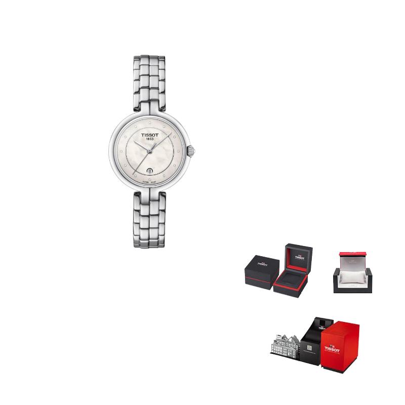 TISSOT Flamenco Collection Quartz Movement Women s Watch 30mm Mother of Pearl Color Watch Dial T094.210.11.116.01 White Dial