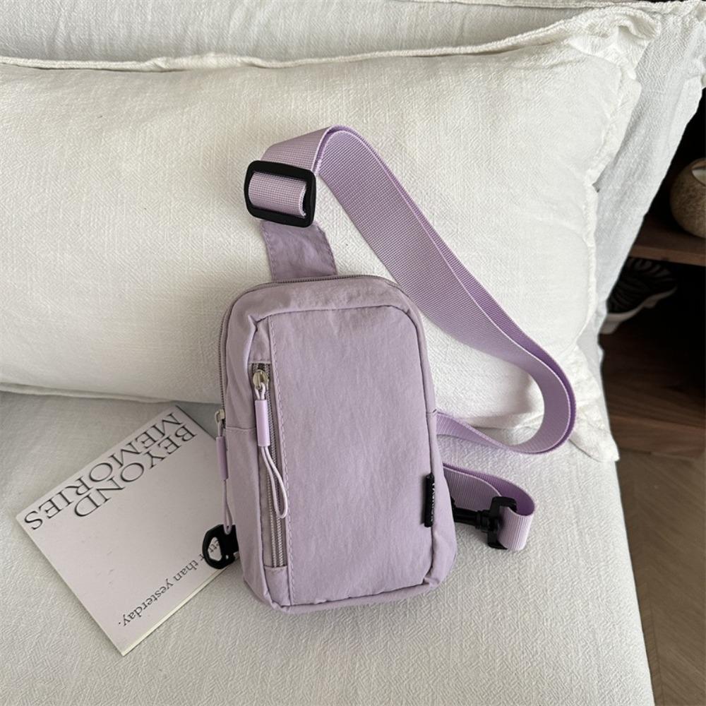 

Oxford Unisex Chest Bag Adjustable Multifunctional Crossbody Bag Solid Color Portable Mobile Phone Bag Gift