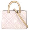 Tory Burch T Monogram Logo Print Leather Tote Bag Women Tote Pink 165887-650
