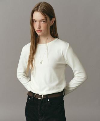 LOSSYROW Basic Round Tee Ivory