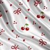 Women's Casual Cherry Print Short Sleeve T-Shirt: Soft & Breathable Cute Basic Top for Daily Wear & Coffee Shop Outings