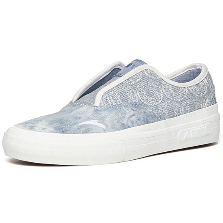Anta Aohang All-Terrain Skateboard Low-Top Shoes Slip-On Version Women Sneakers Gray Blue 122228017-5