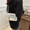2025 new women's bag bow shoulder bag messenger bag underarm bag candy color fashion square