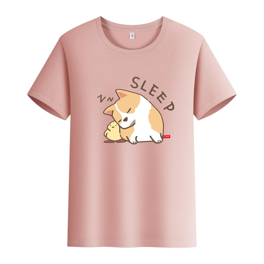 Summer Cartoon Printing Short-sleeved T-shirt Men And Women Couples Loose Loose Shirt Tops Aesthetic Clothing Summer Tops