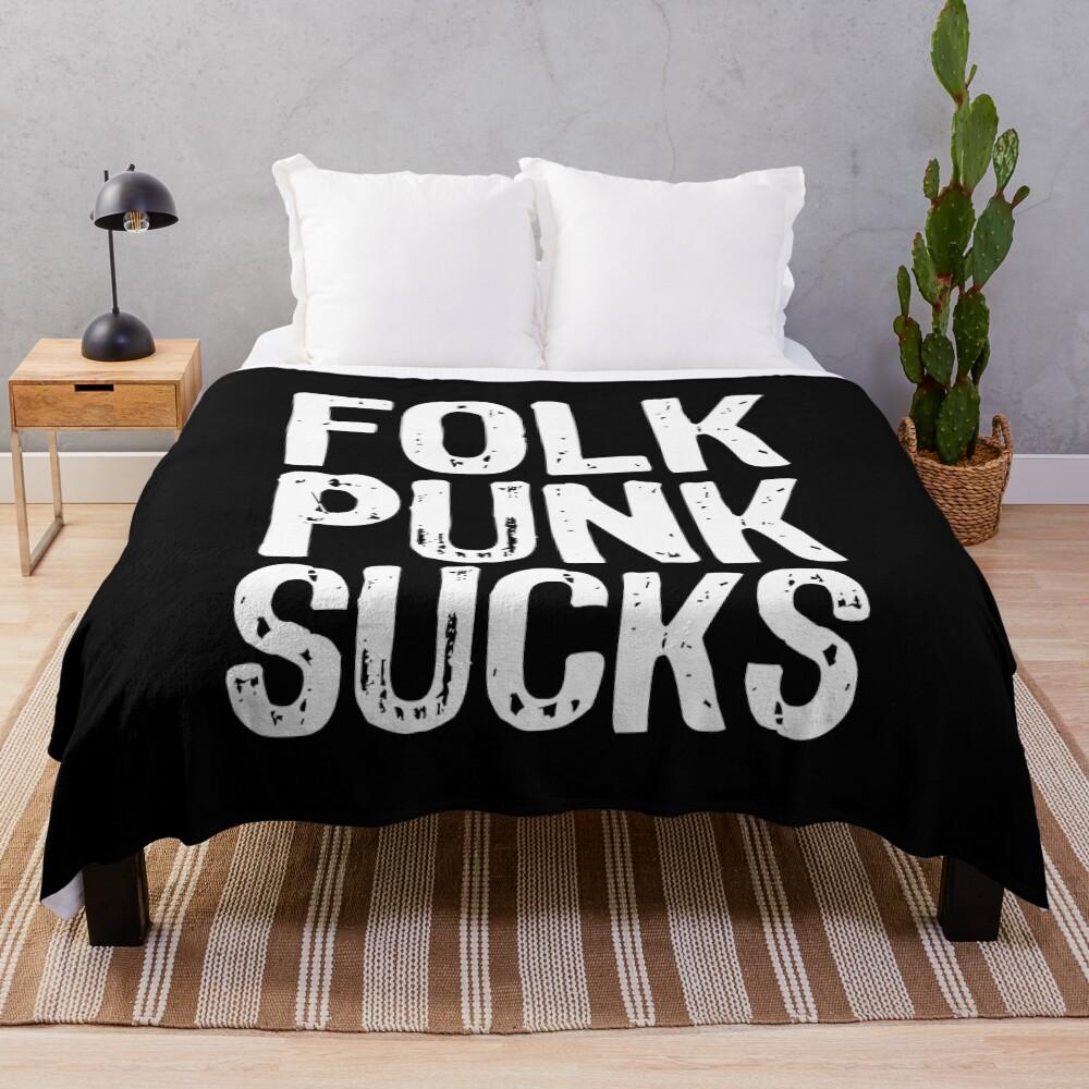 Folk Punk Sucks Throw Blanket
