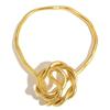 Metal Iron Twistable Collar Necklace Multi-layered Freely Wrapped Necklace  Fashion