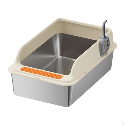 Cat Litter Box Basin with Spoon Open Top Bedpan Semi Enclosed Tray