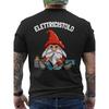 Funny Men's Electrician T-Shirt with Back Print - Electrifying Gnome Design, Italian Text, and Wiring Diagram – Casual Short Sleeve Round Neck
