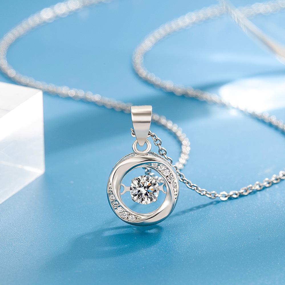 Ring Necklace Women'S Light Luxury Design Sense Beating Heart Light Luxury Design Smart Ring Clavicle Chain