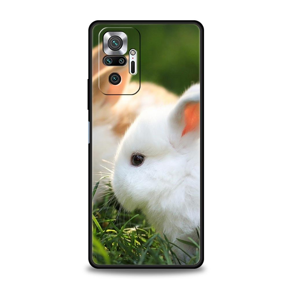 Phone Case For Xiaomi Redmi Note 14 13 12 5G 9S 9 10 11 Pro Plus 4G 9T 14C 13C 12C 10C 9C 9A Soft Cover Cute White Baby Rabbits