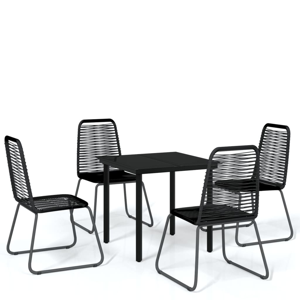 5 Piece Outdoor Dining Set Black