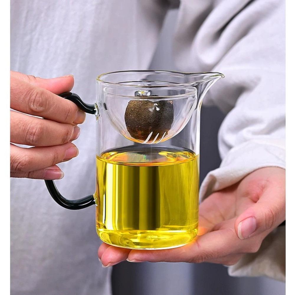 Butterfly Love Flower Glass Fair Cup High Temperature Resistant Small Green Orange Rotating Filter Glass Color Handle Household Happy Cup