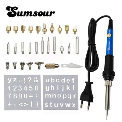 Kit penna per pirografia per intaglio del legno 60W 80W Temperatura regolabile Saldatore Saldatura del legno Goffratura Set di riparazione per bruciatura