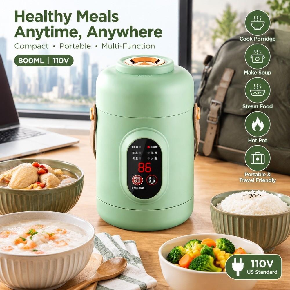 ABS Silicone Stainless Steel Small Cooking Appliance Compact Electric Kettle For Porridge