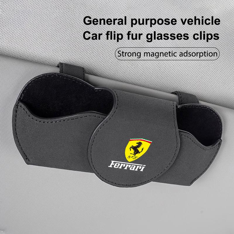 Car Glasses Case Sunglasses Storage Box Clip For Ferrari SP1 812 F40 F12TDF SF90 458 488 599 612 FF F12 Decoration Accessories JQ3
