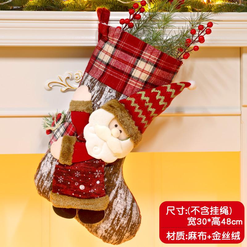 Christmas Stockings Socks Santa Snowman Hanging Xmas Tree Ornaments Christmas Decor for Home New Year Navidad Candy Gift Bags