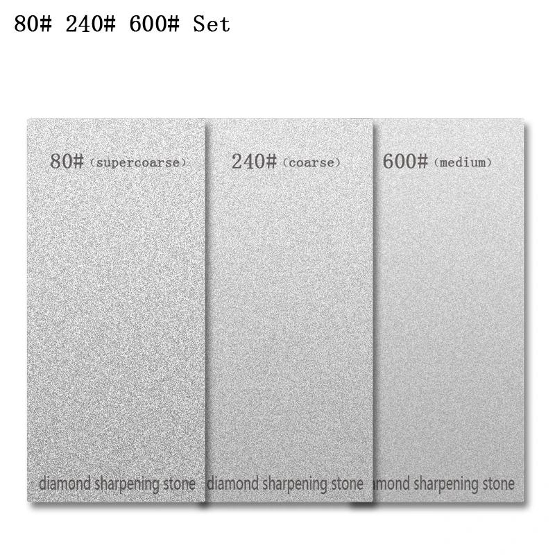 3/4/5/6Pcs Professional Diamond Sharpening Stone Woodwork single-sided 80-3000# Grinding Stone Non-slip base Knife Sharpeners