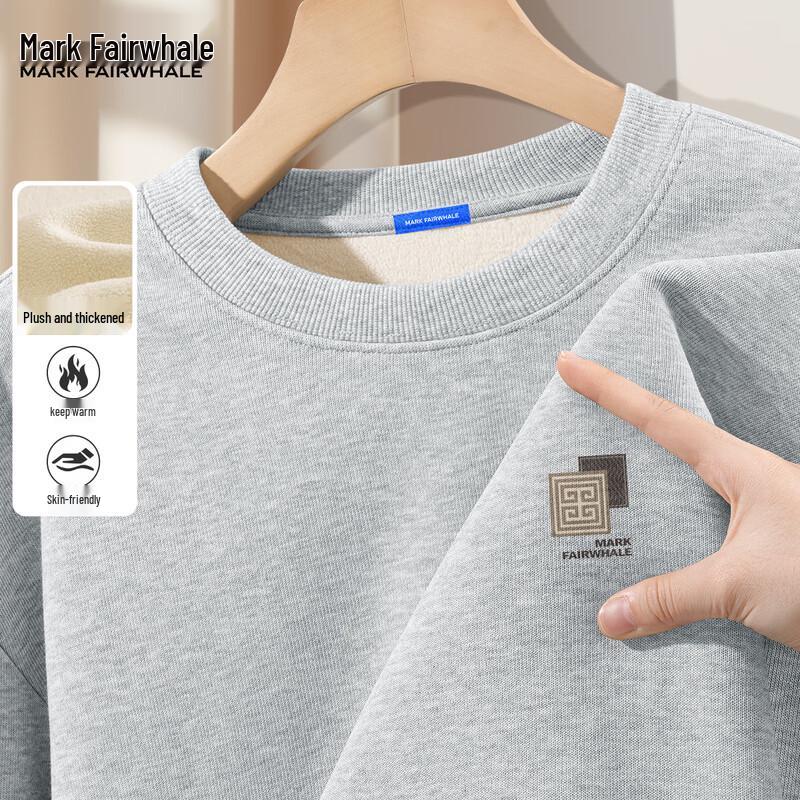 Mark Fairwhale Herr 2025 Vinter Fleecefodrad Rundhalsad Sweatshirt