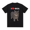 Lustiges Meme Drehende Katze Ich Liebe Oiia T-Shirt Harajuku Mode Kurzarm Lässige Lockere Kleidung Druck T-Shirts Streetwear Unisex