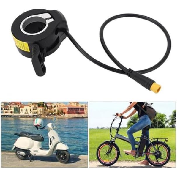 Zerone Thumb Throttle, Electric Bikes Throttle Speed Control Accessory, Connector, Plastic, Black, 8 cm x 13 cm