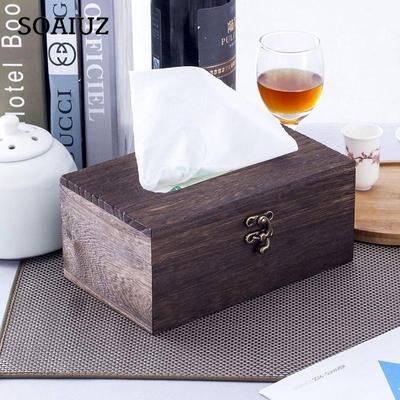 Scatola per fazzoletti in legno retrò Custodia per carta igienica Portatovaglioli Decorazione per auto a casa