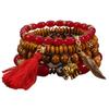 Bohemian Elephant Leaf Tassel Pendant Retro Bracelet